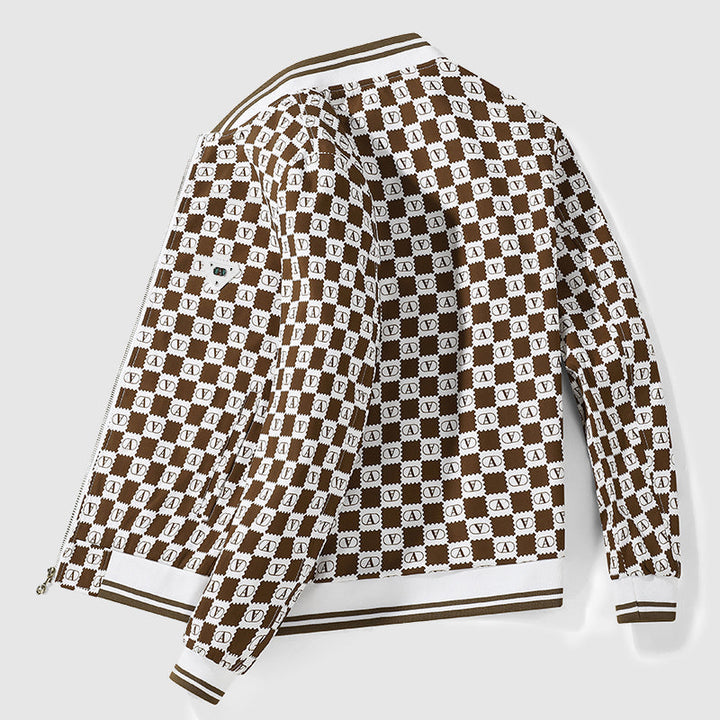 Drune | Veneti Retro Schachbrett Bomberjacke