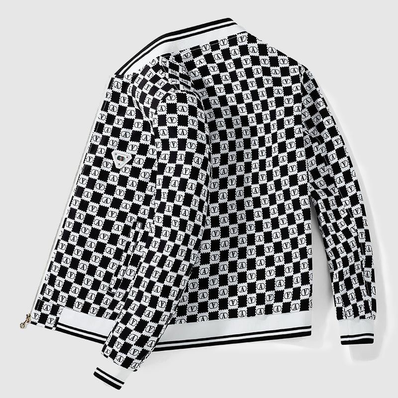 Drune | Veneti Retro Schachbrett Bomberjacke