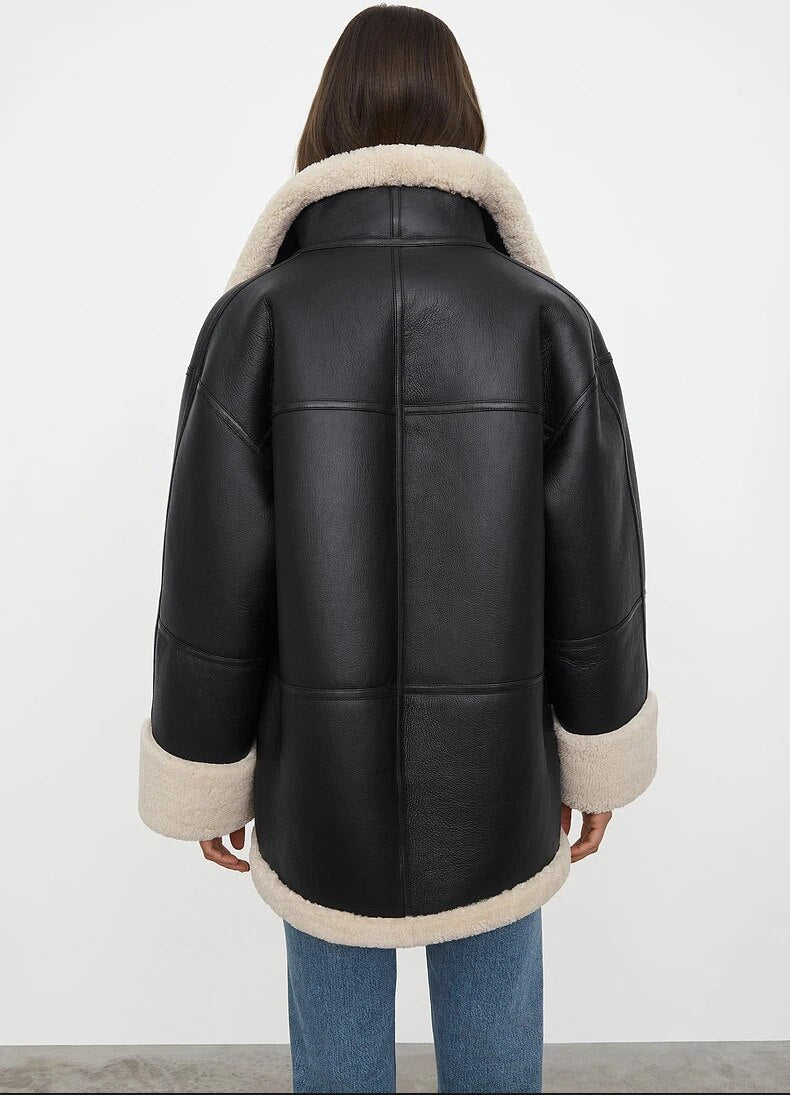 Drune | Damen Warme Winterjacke mit Pelzkragen und Weicher Fütterung