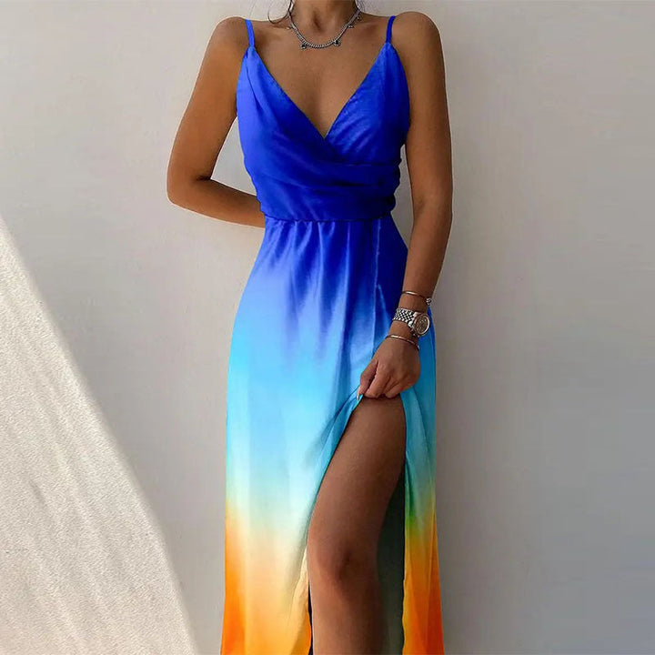 Drune | Elegantes Maxikleid Mit Verführerischem Schlitz Für Damen
