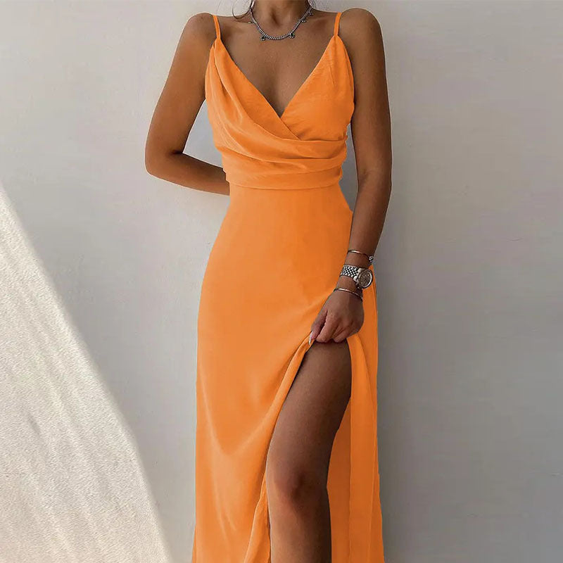 Drune | Elegantes Maxikleid Mit Verführerischem Schlitz Für Damen
