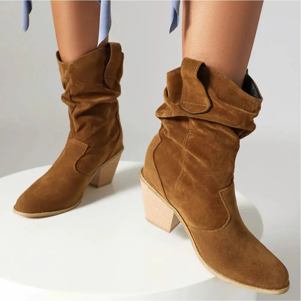 Drune - Damen Western Cowboy Stil Retro-Fashion-Stiefel