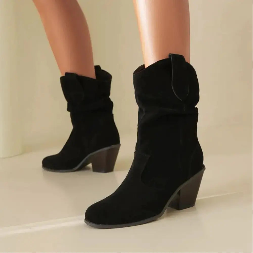 Drune - Damen Western Cowboy Stil Retro-Fashion-Stiefel