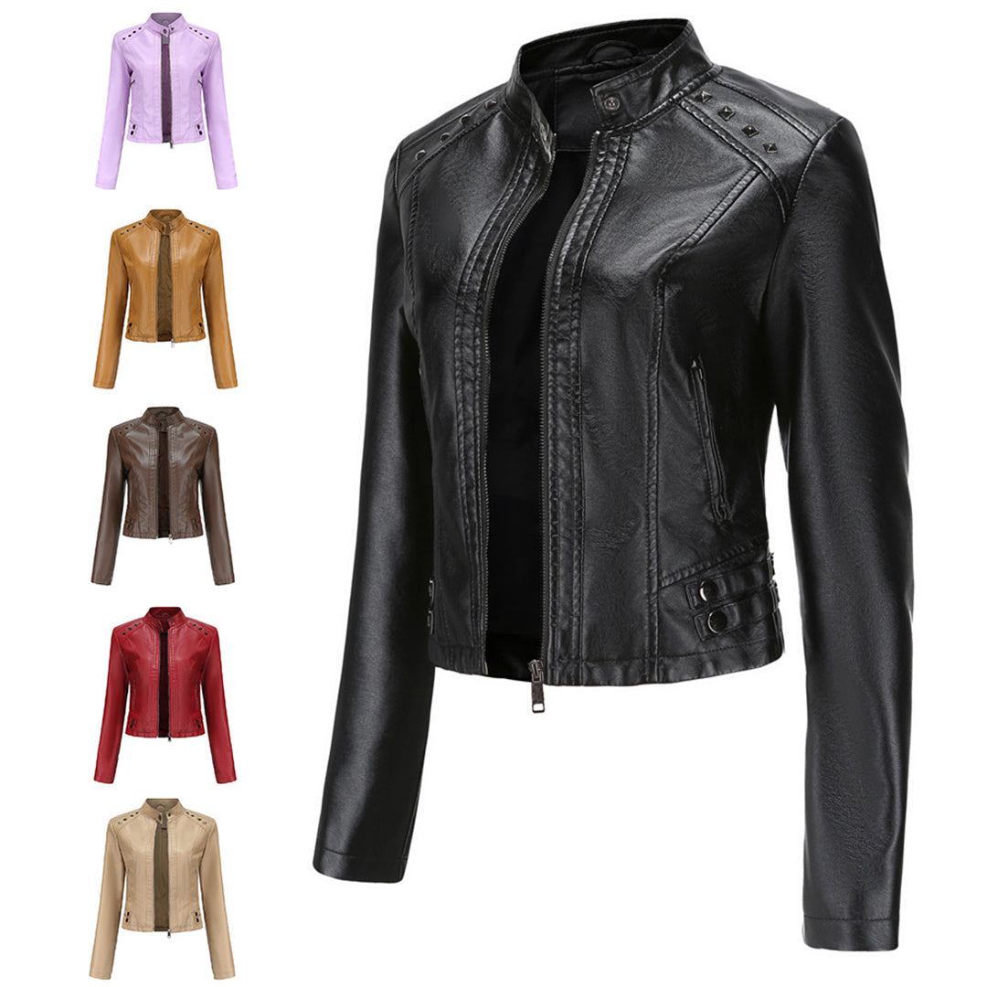 Drune | Elegante Lederjacke mit einzigartigen Details für Damen
