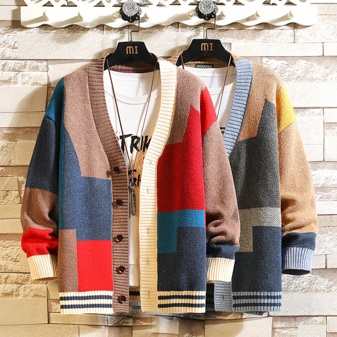 Drune | Bunte, Bequeme Strickjacke für Herren