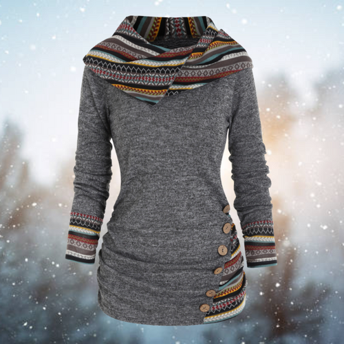 Drune | Lässiger Tribal-Hoodie für Damen – Stylisch und Bequem