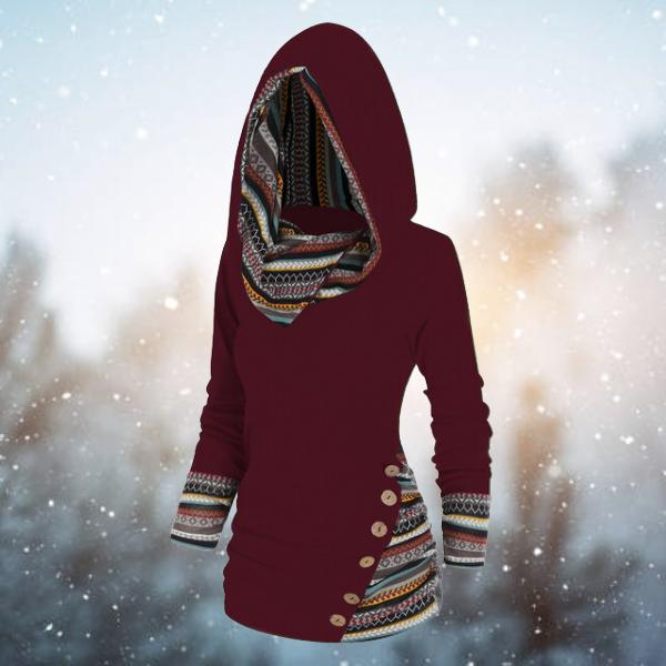 Drune | Lässiger Tribal-Hoodie für Damen – Stylisch und Bequem