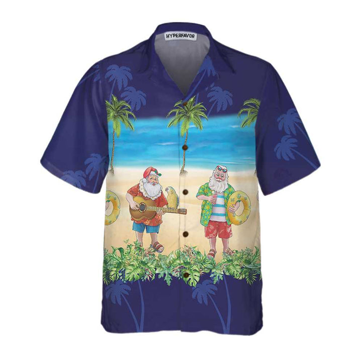 Drune | Aloha-Shirt Santa Hawaiian Shirt, Lustiges Santa Weihnachtsurlaub Shirt, Bestes Geschenk für Weihnachten