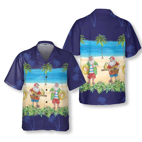 Drune | Aloha-Shirt Santa Hawaiian Shirt, Lustiges Santa Weihnachtsurlaub Shirt, Bestes Geschenk für Weihnachten