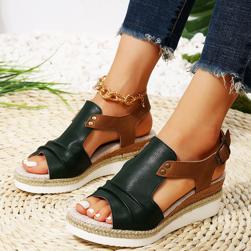 Drune | neue lässige Damensandalen mit dicken Sohlen und Fischmaul