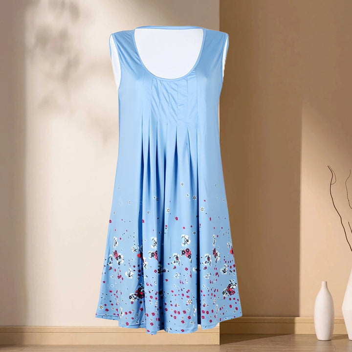 Drune | ärmelloses, lockeres Kleid mit Blumendruck