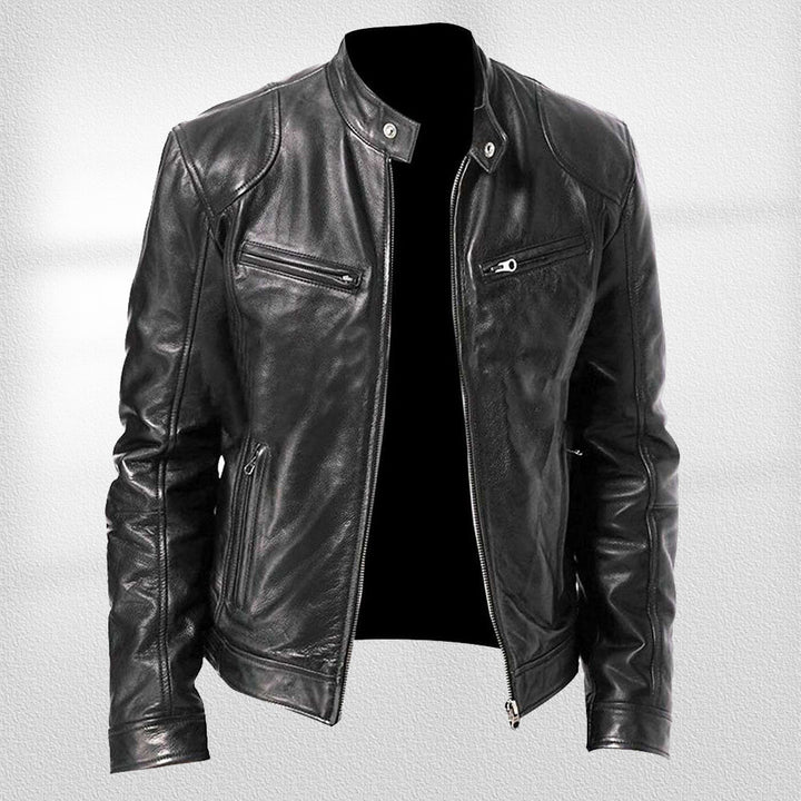 Drune | Stehkragen, Trendige Lederjacke, Hübsche Motorrad-Lederjacke