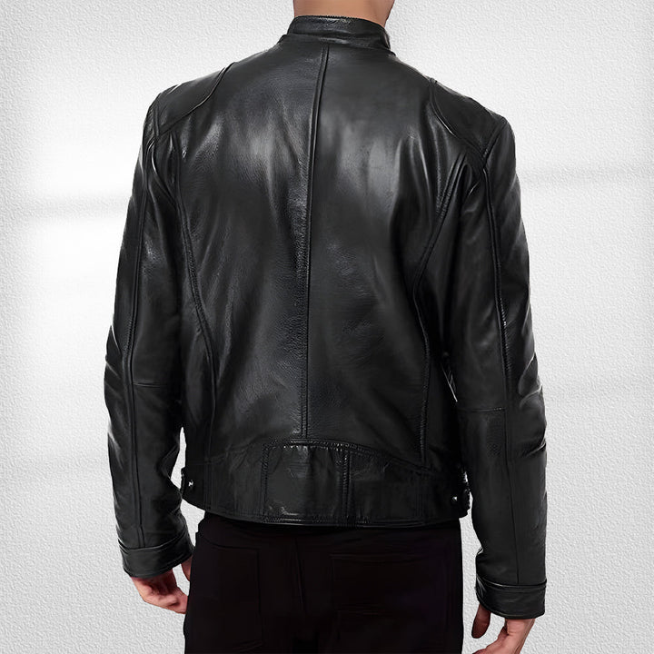 Drune | Stehkragen, Trendige Lederjacke, Hübsche Motorrad-Lederjacke
