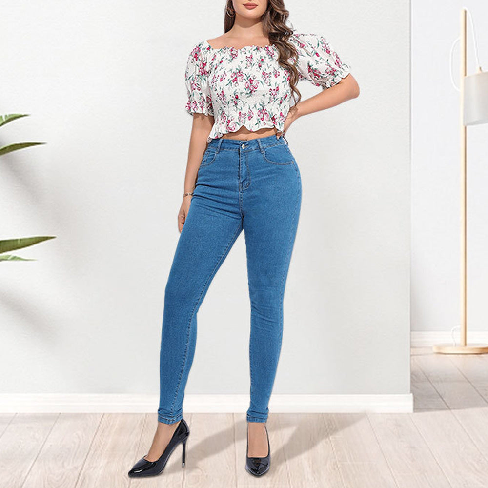 Drune | Jeans Mit Hoher Taille, Schlankmachend, Hochelastisch, Po-Lifting, Röhrenjeans