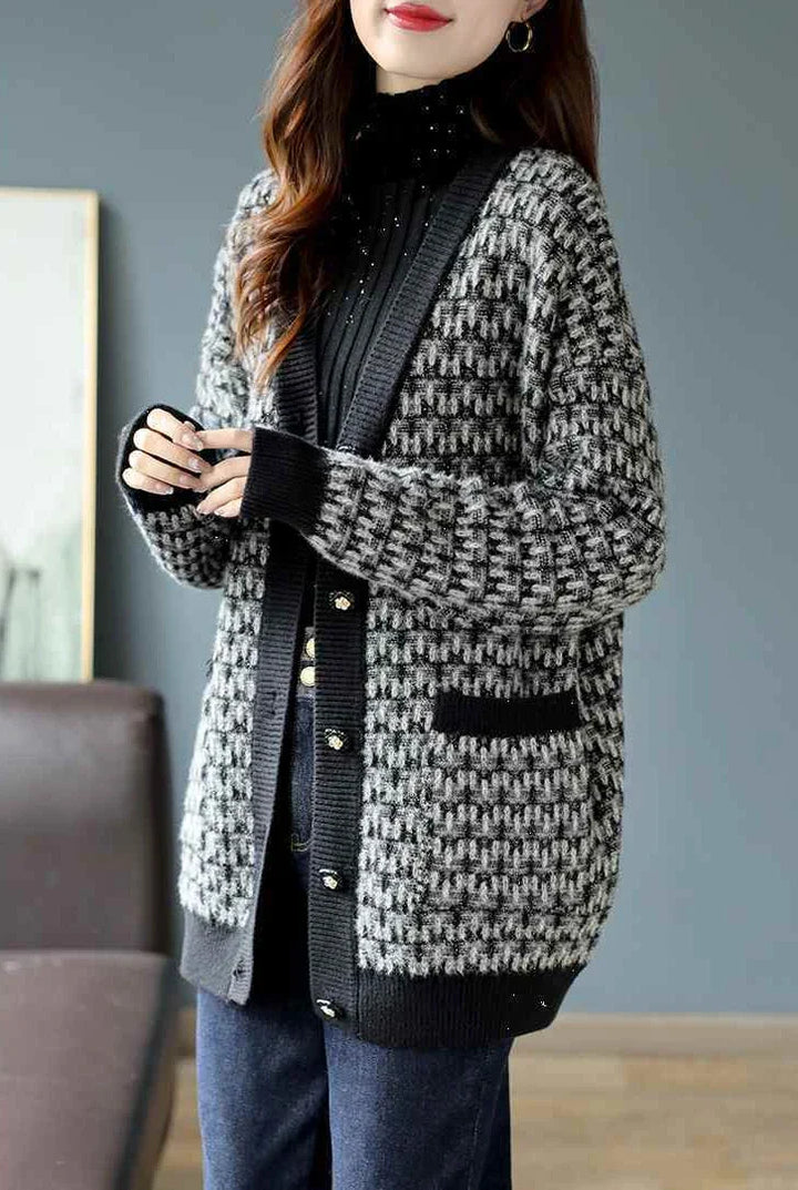 Drune | Damen Cardigan mit Klassischem Strickmuster