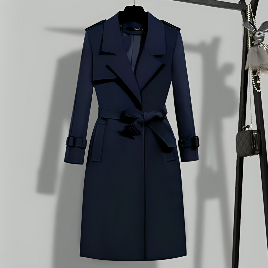 Drune | Damen-Trenchcoat mit Taillengurt & Knopfblende