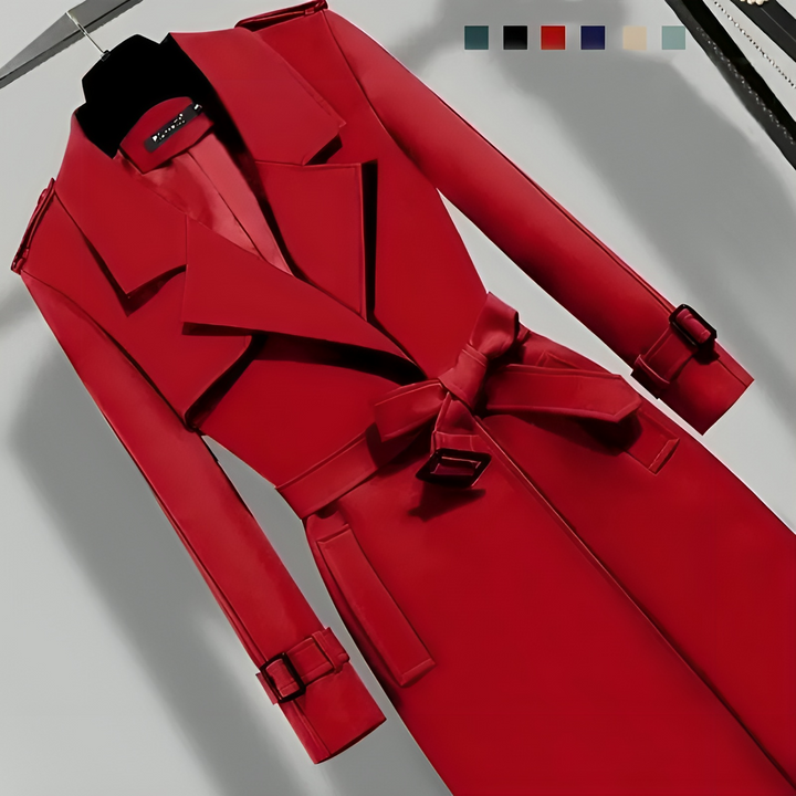 Drune | Damen-Trenchcoat mit Taillengurt & Knopfblende