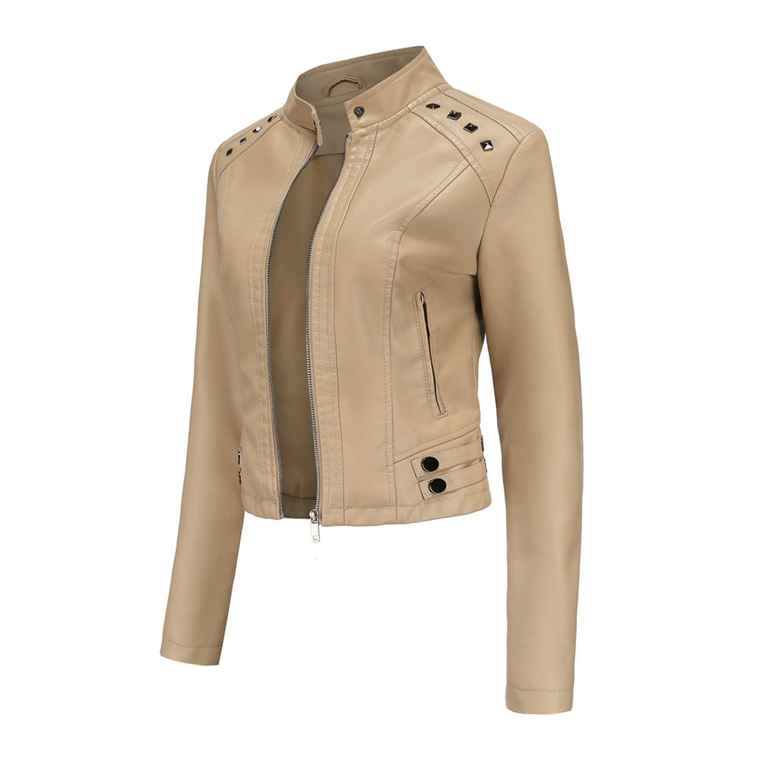 Drune | Elegante Lederjacke mit einzigartigen Details für Damen