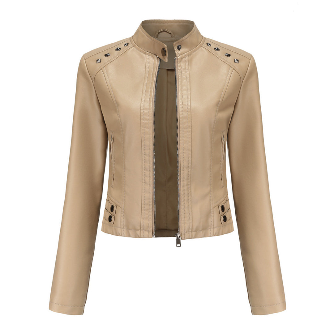 Drune | Elegante Lederjacke mit einzigartigen Details für Damen
