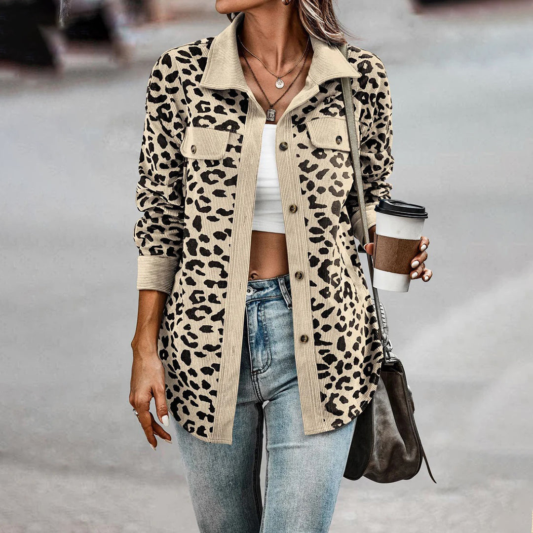 Drune | Stilvolle Damenjacke mit Leopardenmuster