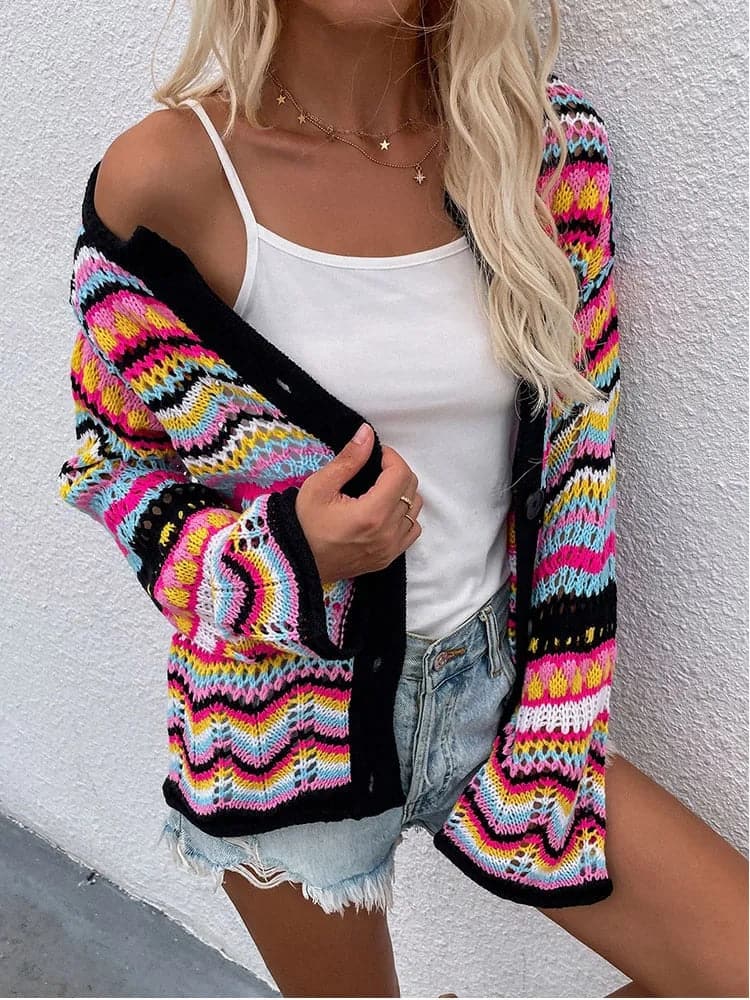 Drune | Bunt Und Bequeme Frühlingsstrickjacke