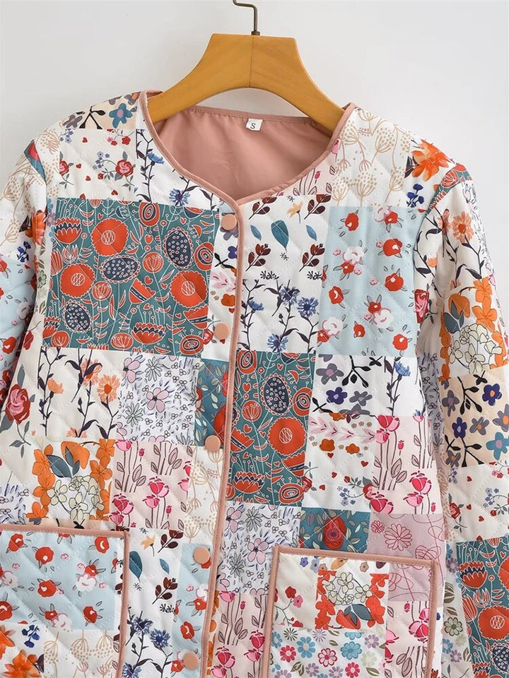 Drune | Blumen Patchwork Jacke Polyester Bunt, Gemütlich
