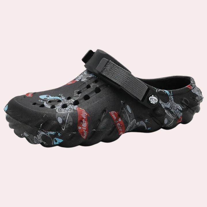 Drune | Modische Graffiti Sandalen Für Herren