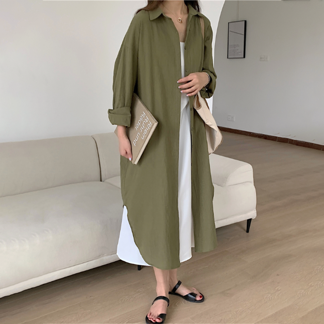 Drune : Langes Hemdkleid für Stilvolle Bequemlichkeit
