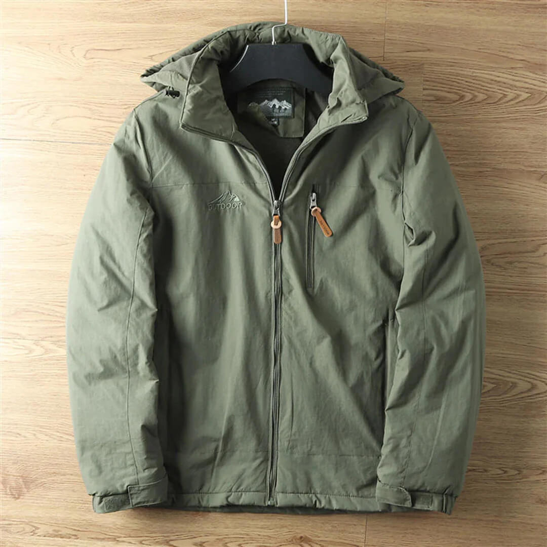Drune |  Outdoorjacke mit Fleece-Innenfutter - Winddichte & Wasserabweisende Übergangsjacke mit Kapuze