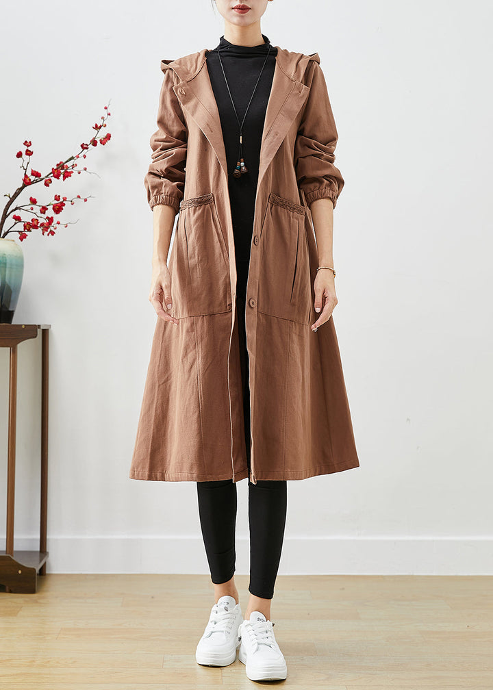 Drune | Kaffee Kapuzen Taschen Baumwolle Trenchcoats