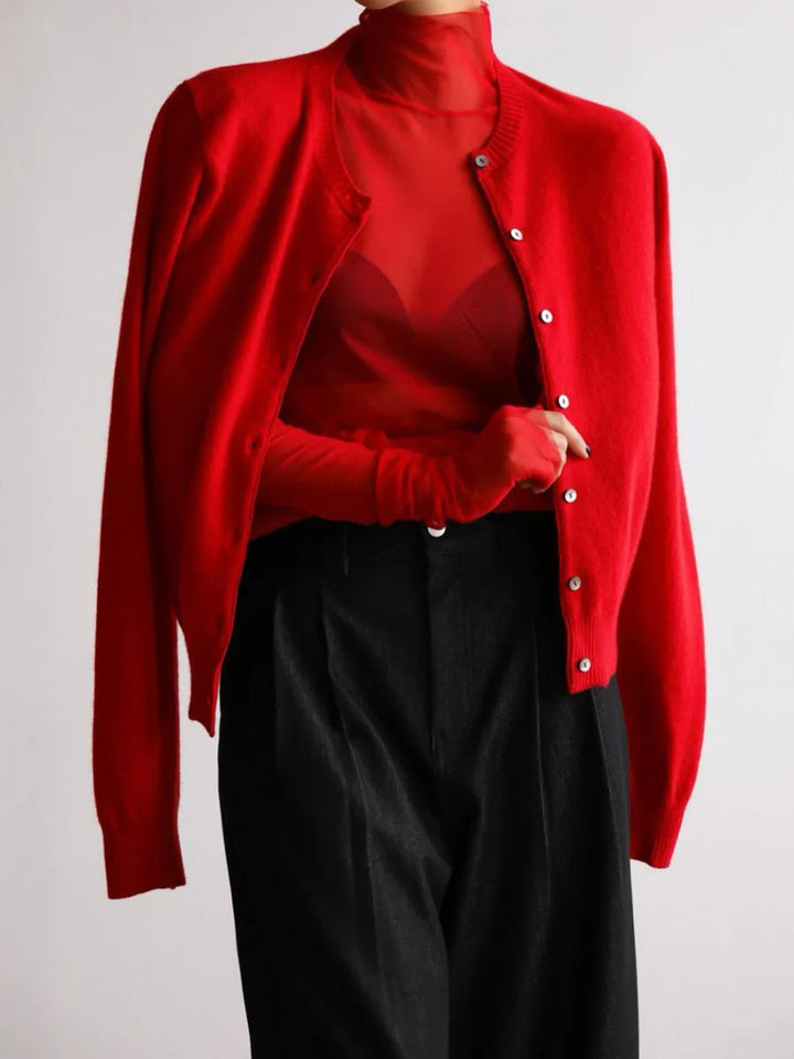 Drune | Damen Strick-Cardigan und Rollkragenpullover Set