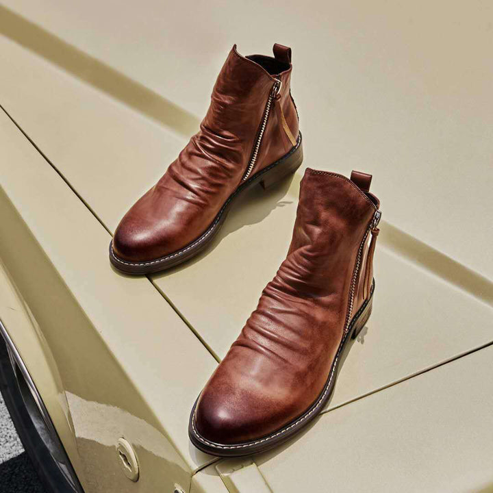 Drune - Lässige Herbst Stilvolle Stiefel mit Reißverschluss für Männer