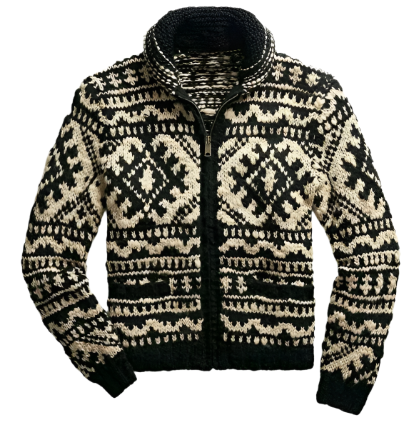 Drune | Winter Herrenpullover aus Wolle mit Reißverschluss