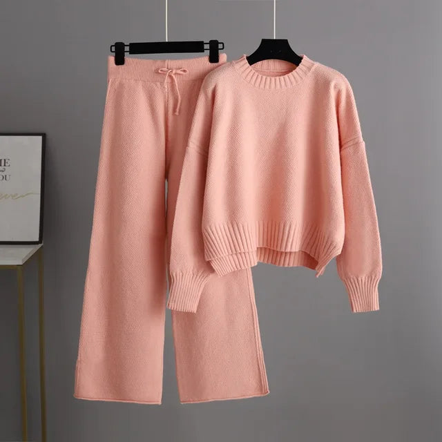 Drune |  Bequemer Oversized-Pullover & weite Strickhose für Damen