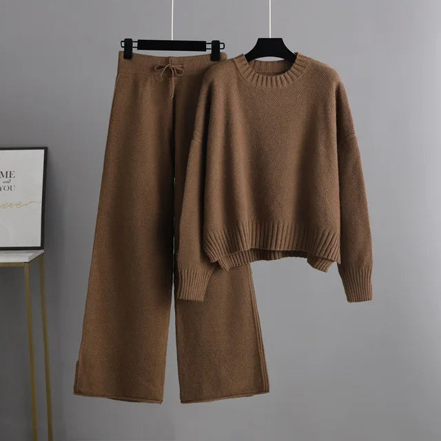 Drune |  Bequemer Oversized-Pullover & weite Strickhose für Damen