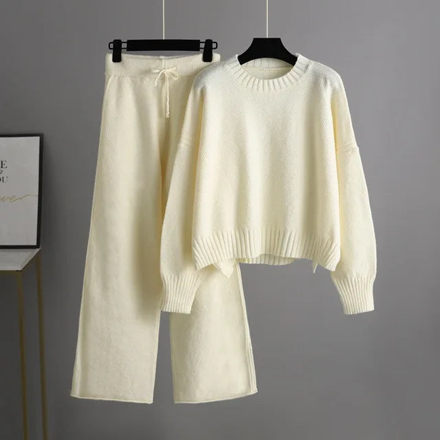 Drune |  Bequemer Oversized-Pullover & weite Strickhose für Damen