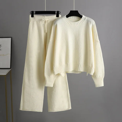 Drune |  Bequemer Oversized-Pullover & weite Strickhose für Damen