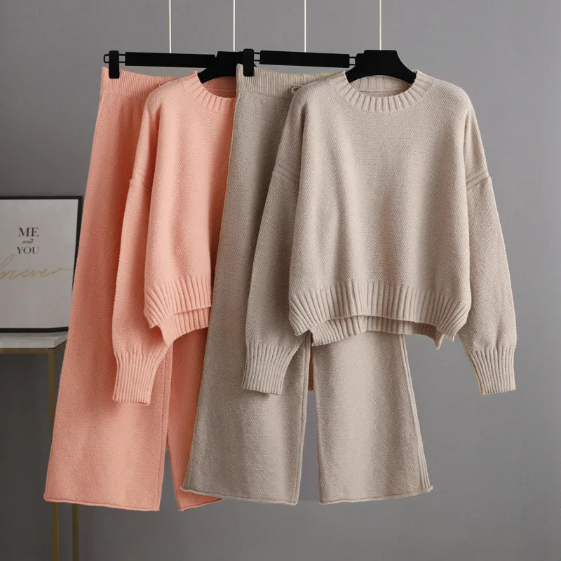 Drune |  Bequemer Oversized-Pullover & weite Strickhose für Damen