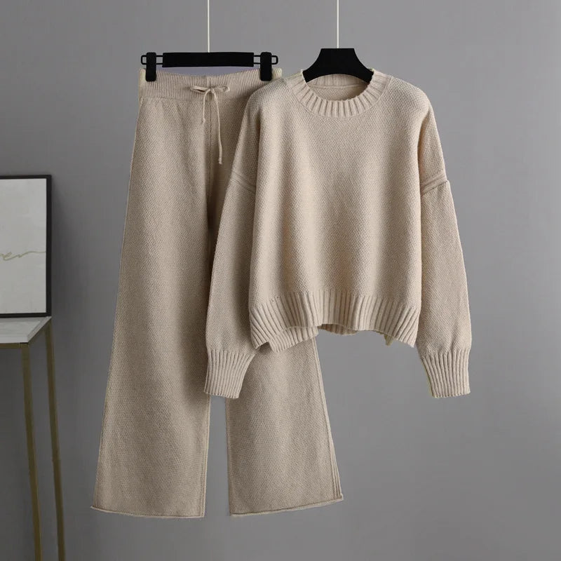 Drune |  Bequemer Oversized-Pullover & weite Strickhose für Damen