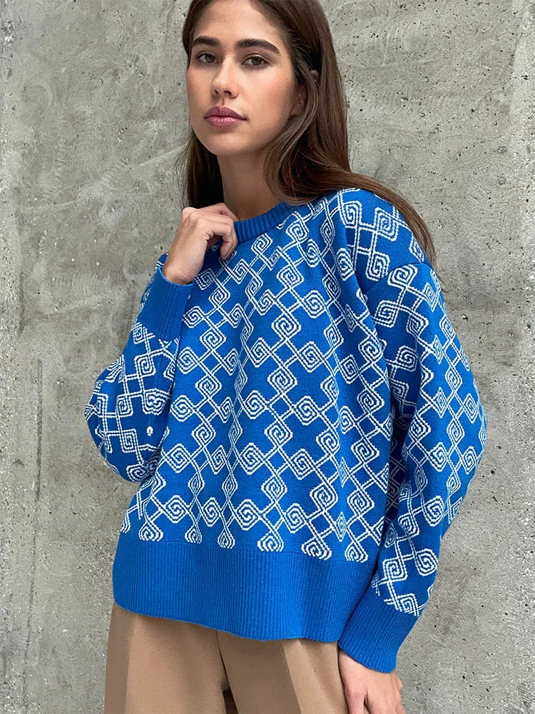 Drune | Modischer Strickpullover mit O-Ausschnitt