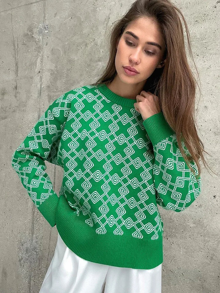 Drune | Modischer Strickpullover mit O-Ausschnitt