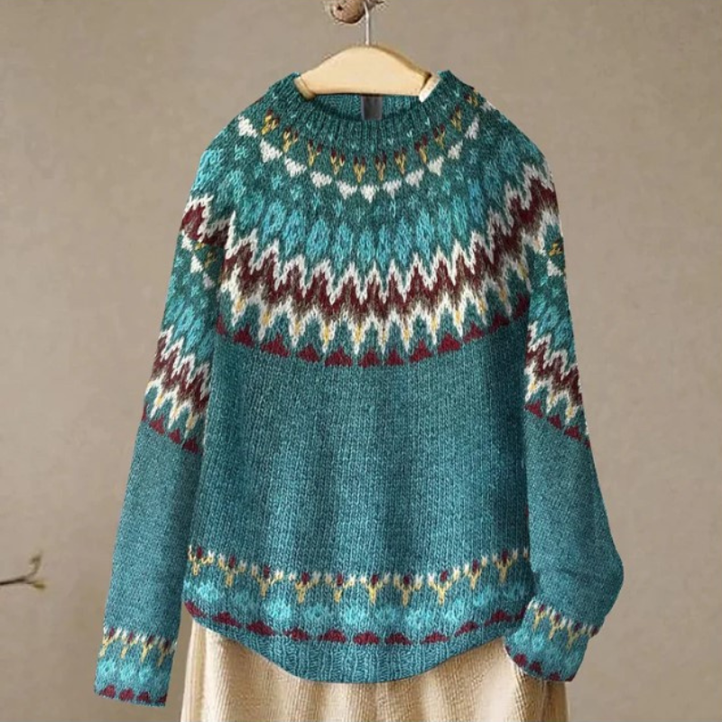 Drune | Stylish sweater with vintage pattern