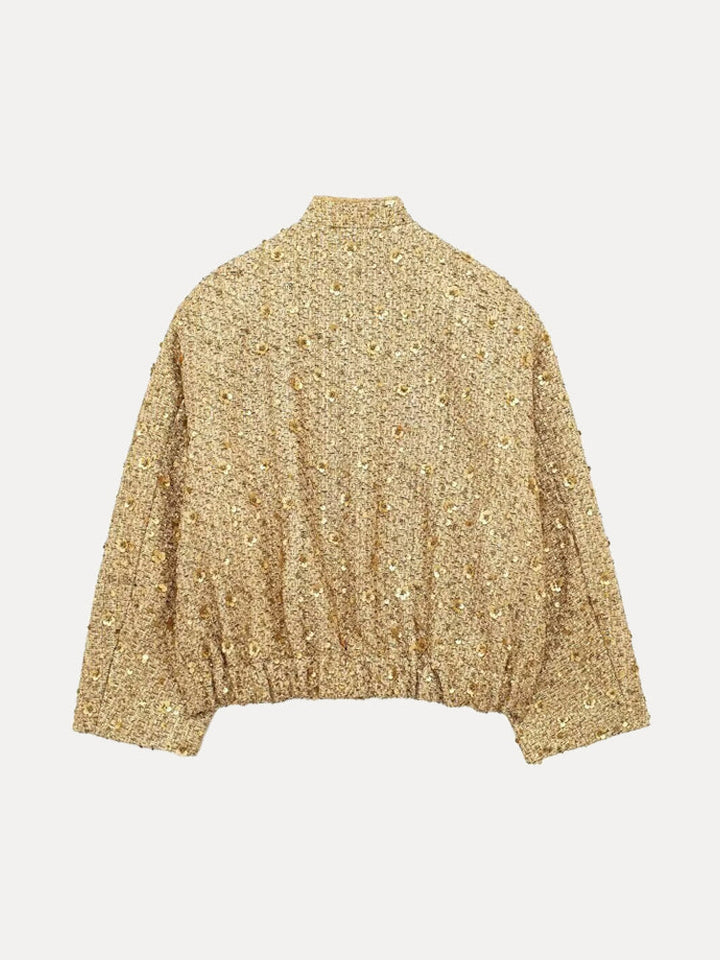 Drune | Freizeit Bomberjacke mit goldenen Pailletten