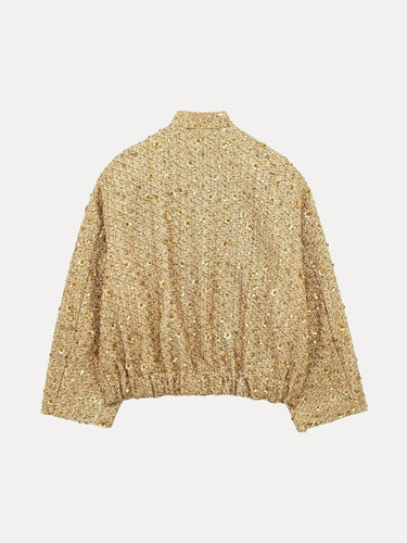 Drune | Freizeit Bomberjacke mit goldenen Pailletten