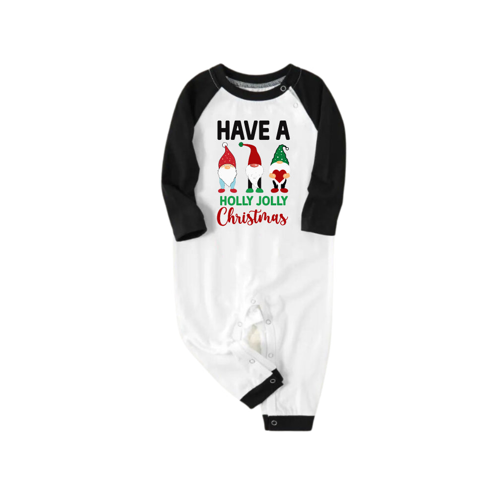 Drune | Schwarzes Raglan-Top Grüner Karierter Weihnachts-Pyjama-Set Mit Süßem Gnom Und Feiertagsbeschriftung