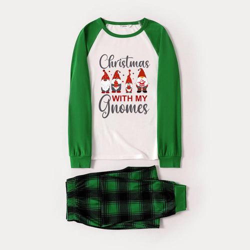 Drune | Grünes Raglan-Top Grünes Karomuster Weihnachts-Pyjama-Set mit 