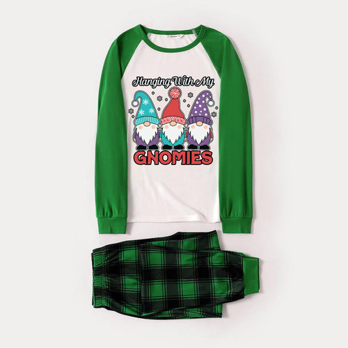 Drune | Grünes Raglan-Top Grünes Karomuster Weihnachts-Pyjama-Set mit 