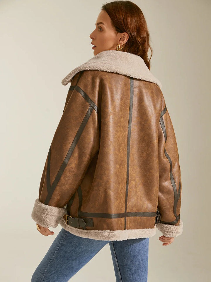 Drune | Gefütterte Wildleder Shearling Flugjacke
