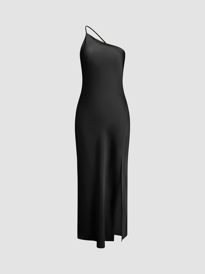 Drune | Satin Maxi Kleid mit Offenem Rücken