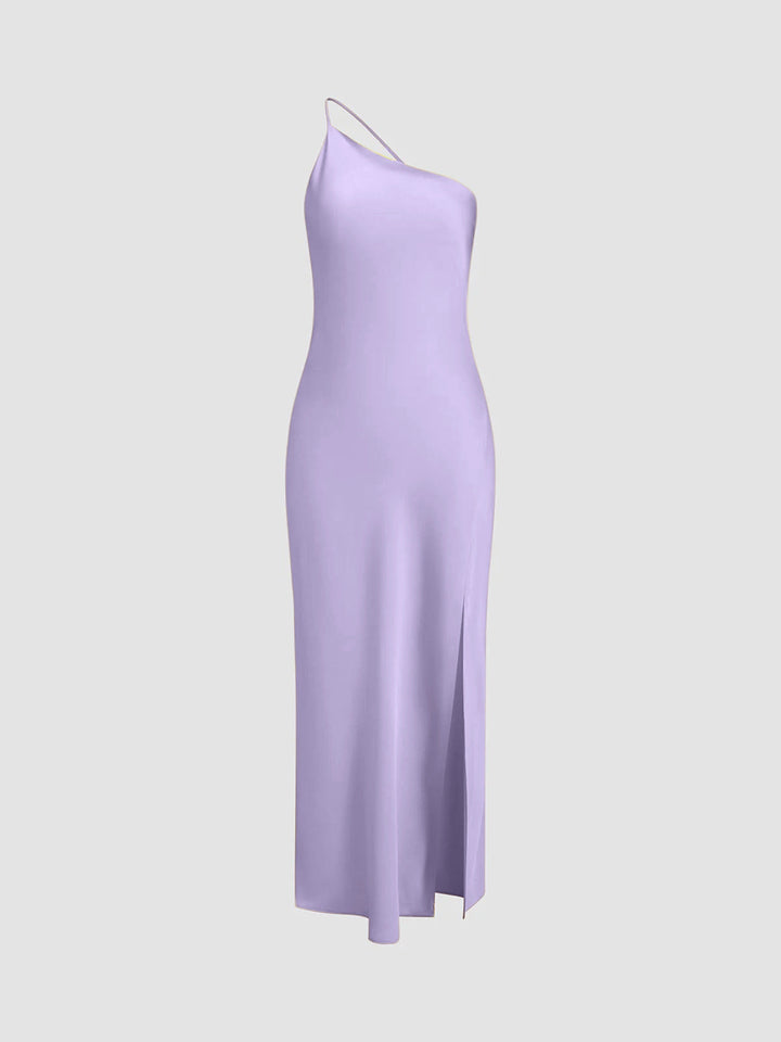 Drune | Satin Maxi Kleid mit Offenem Rücken